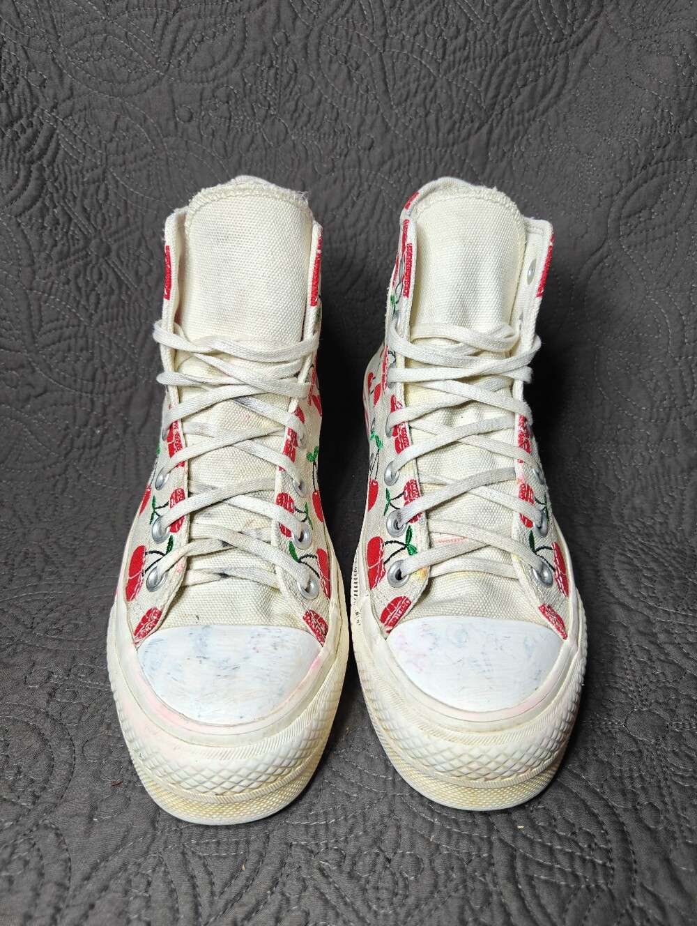 Converse All Star Platform Cherries Custom Sole Sneakers Shoes Women's 7, Mens 5 - Picture 3 of 11